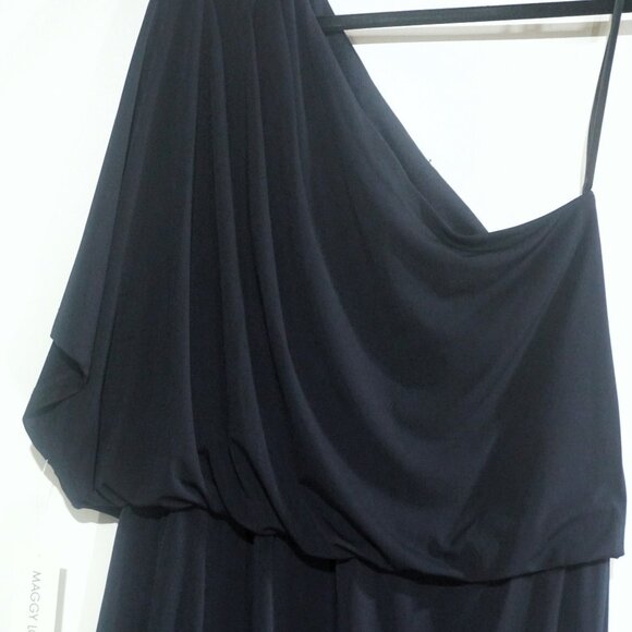 Maggy London one sided shoulder dress Navy color Size 14 NWT - Picture 3 of 8